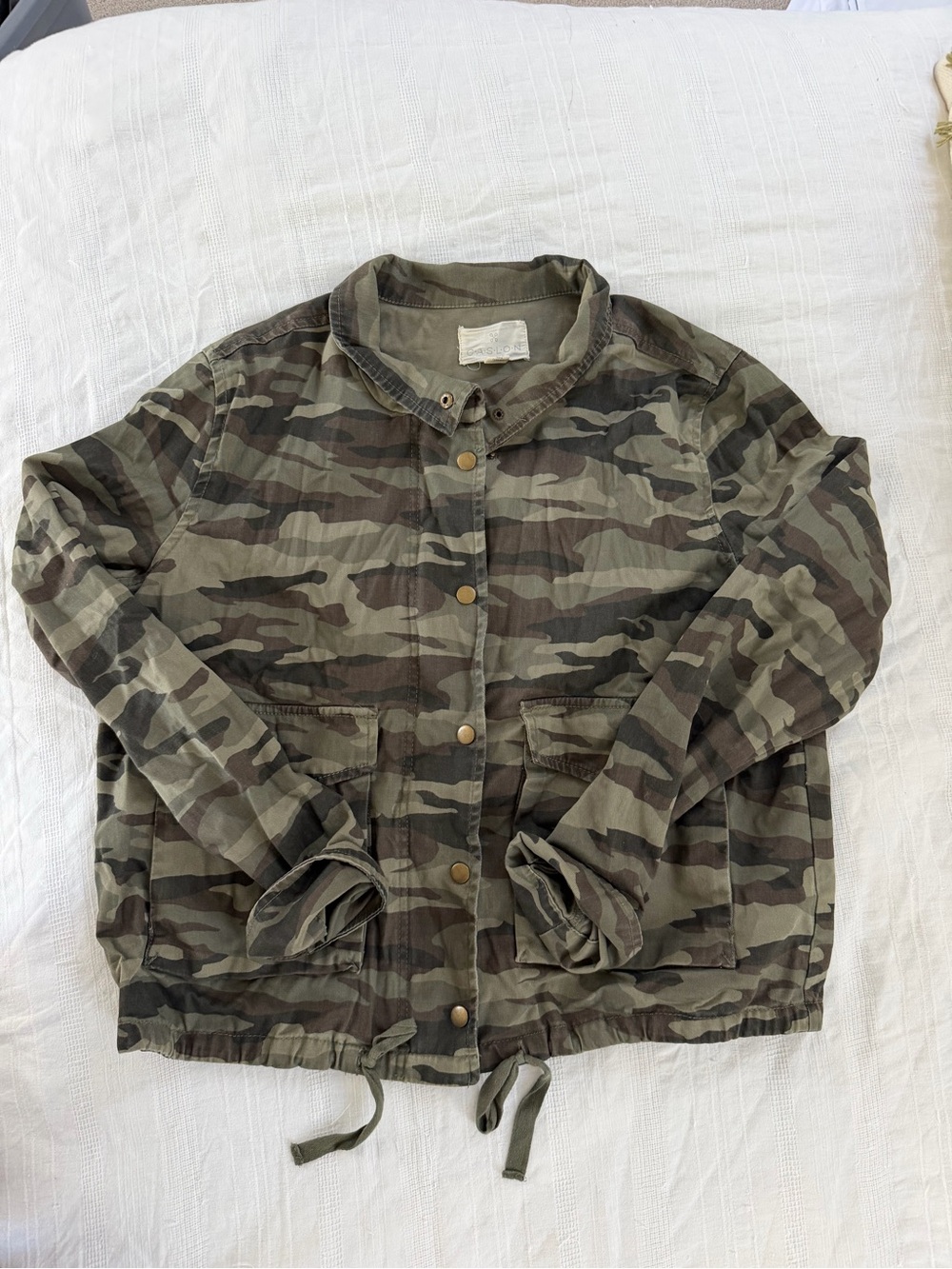 Nordstrom Calson brand Olive & Brown Camo Utility Jacket size L